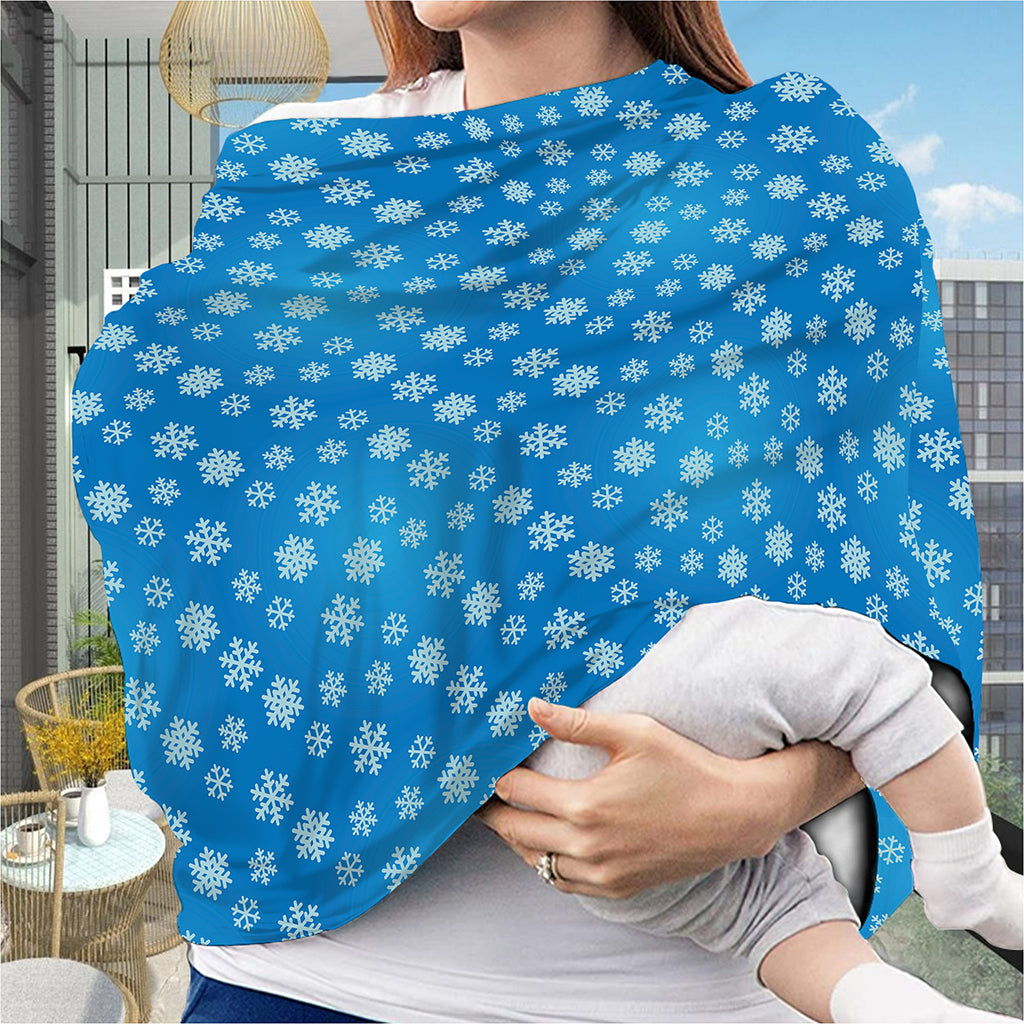 Blue Snowflake Pattern Print Baby Seat Cover