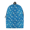 Blue Snowflake Pattern Print School Backpack