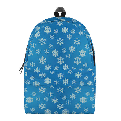 Blue Snowflake Pattern Print Backpack