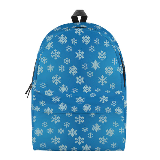 Blue Snowflake Pattern Print Backpack