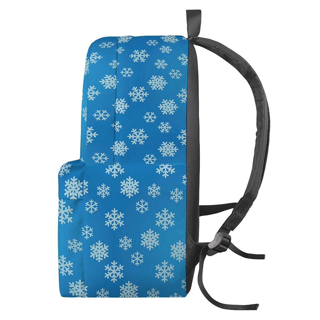 Blue Snowflake Pattern Print Backpack