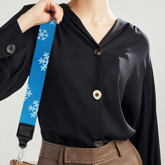 Blue Snowflake Pattern Print Bag Strap