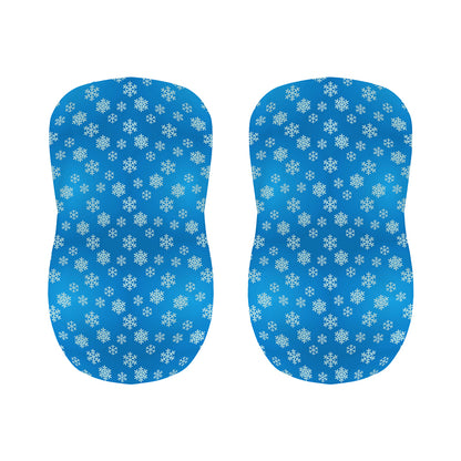 Blue Snowflake Pattern Print Bar Stool Covers