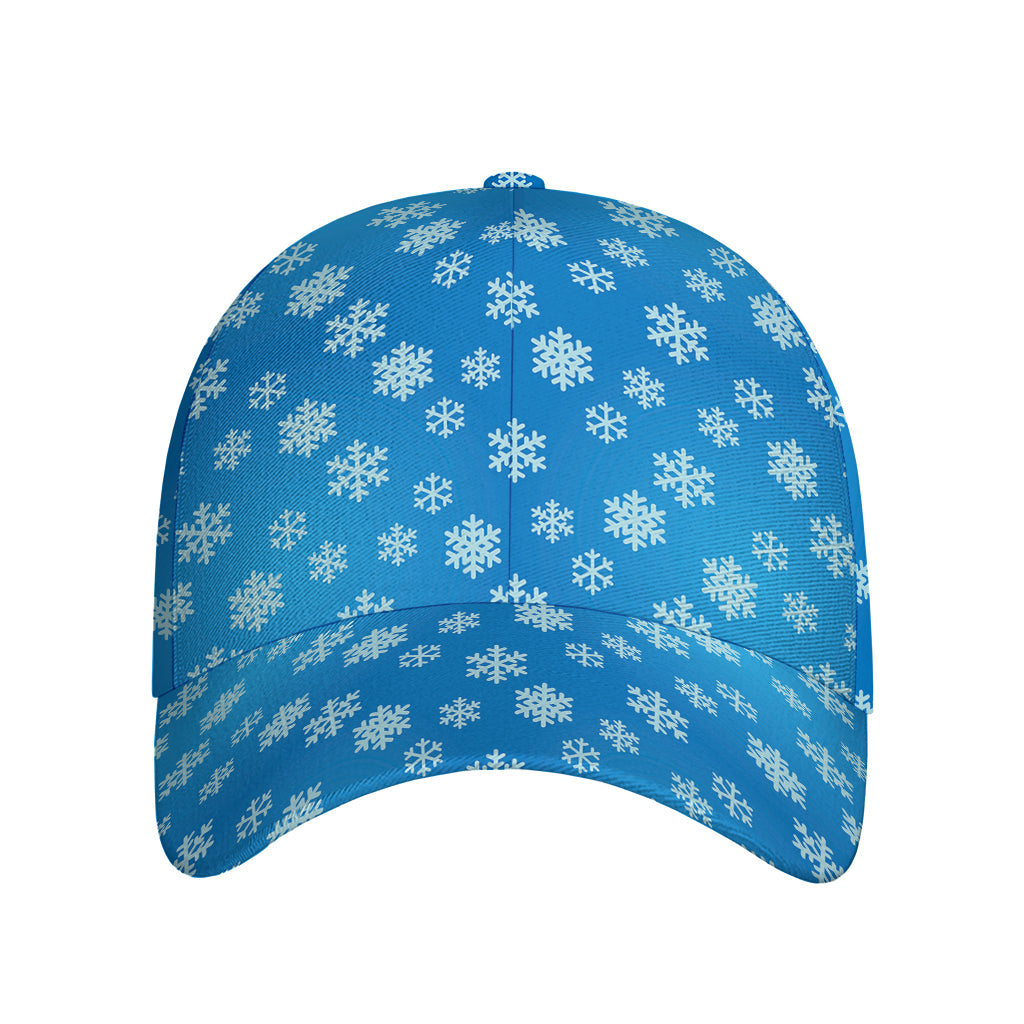 Blue Snowflake Pattern Print Baseball Cap