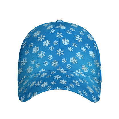 Blue Snowflake Pattern Print Baseball Cap