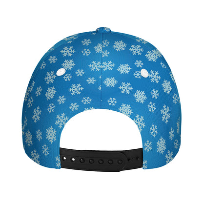 Blue Snowflake Pattern Print Baseball Cap