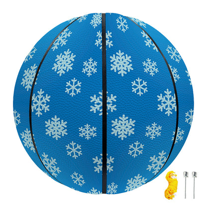 Blue Snowflake Pattern Print Basketball