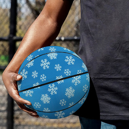 Blue Snowflake Pattern Print Basketball
