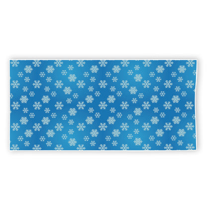 Blue Snowflake Pattern Print Beach Towel