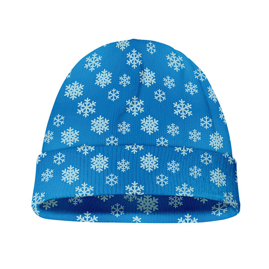 Blue Snowflake Pattern Print Beanie