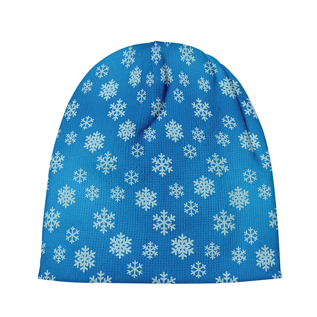 Blue Snowflake Pattern Print Beanie