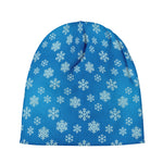 Blue Snowflake Pattern Print Beanie