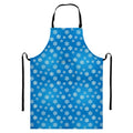 Blue Snowflake Pattern Print Bib Apron With Pocket