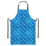 Blue Snowflake Pattern Print Bib Apron With Pocket