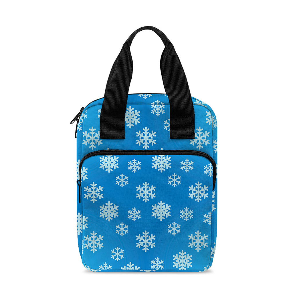 Blue Snowflake Pattern Print Bible Tote Bag
