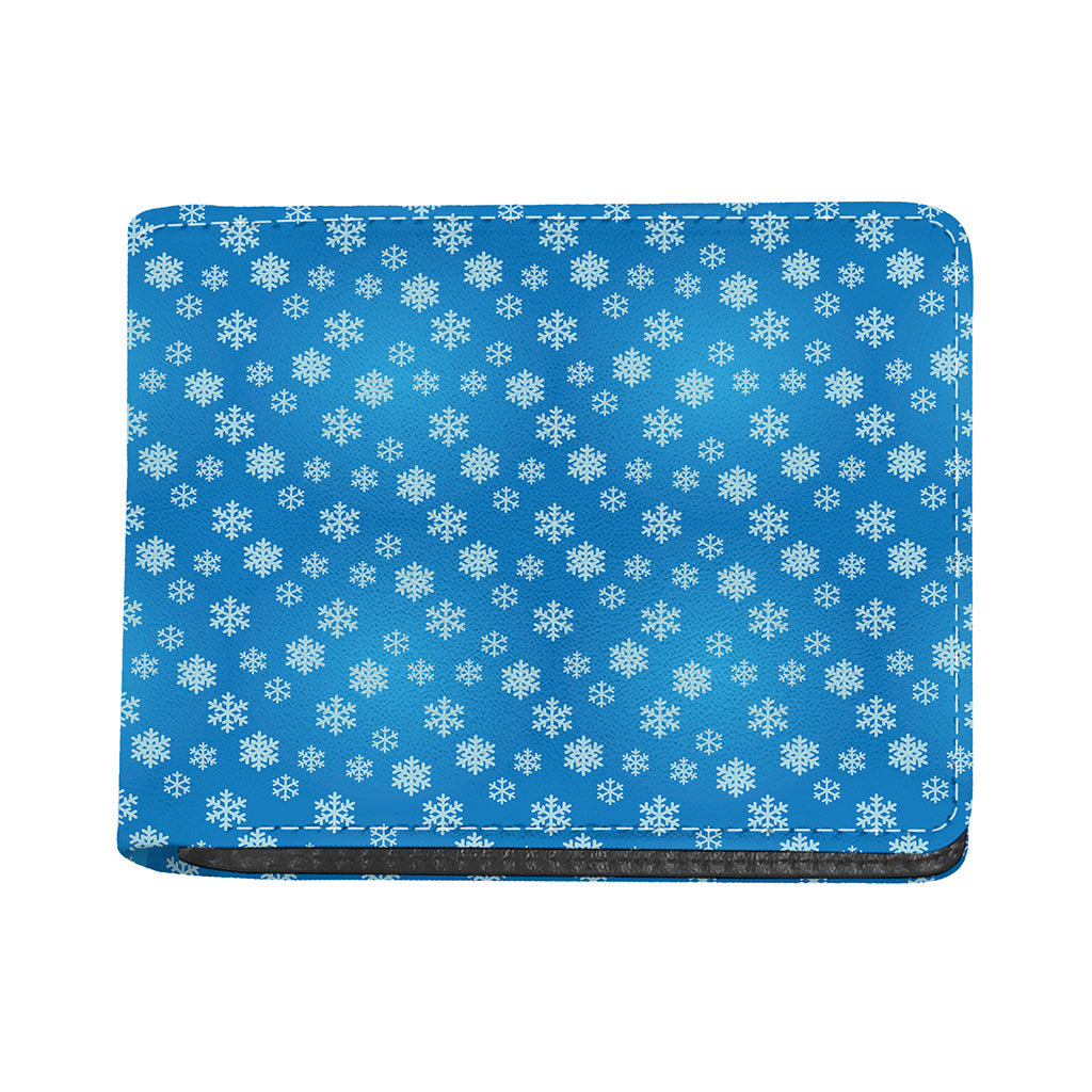 Blue Snowflake Pattern Print Bifold Wallet