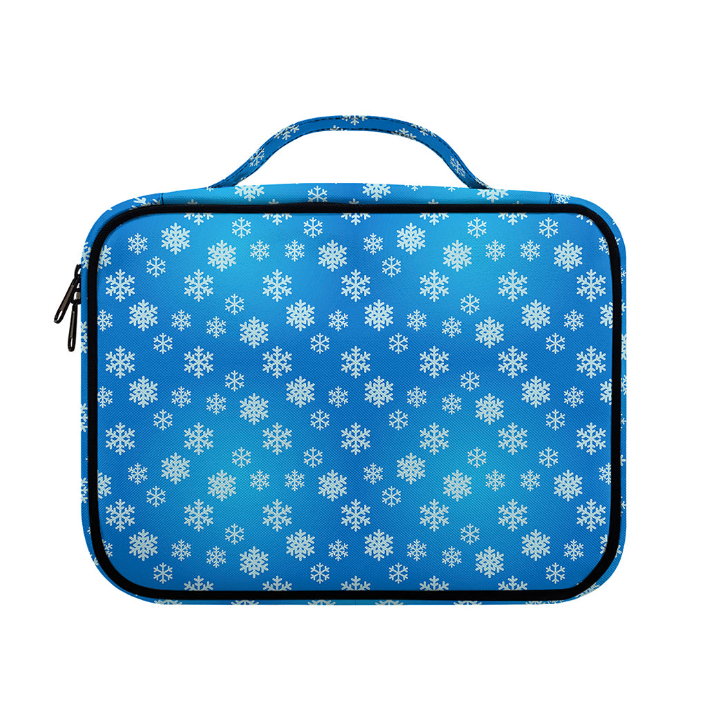 Blue Snowflake Pattern Print Briefcase Bible Bag