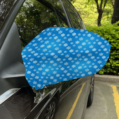Blue Snowflake Pattern Print Car Side Mirror Covers