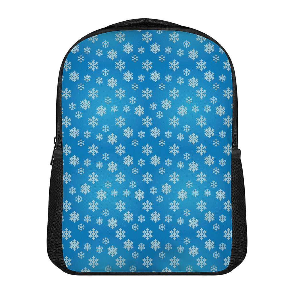 Blue Snowflake Pattern Print Casual Backpack