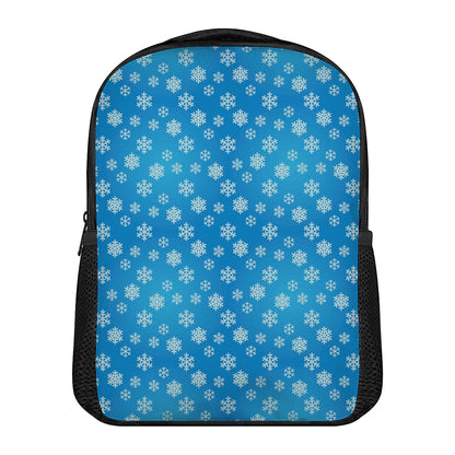 Blue Snowflake Pattern Print Casual Backpack