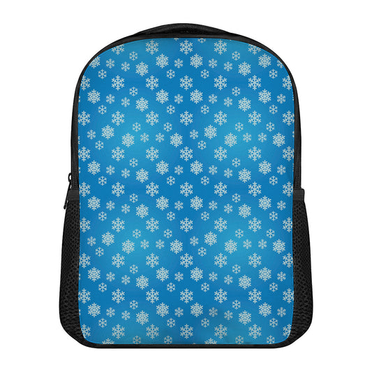 Blue Snowflake Pattern Print Casual Backpack
