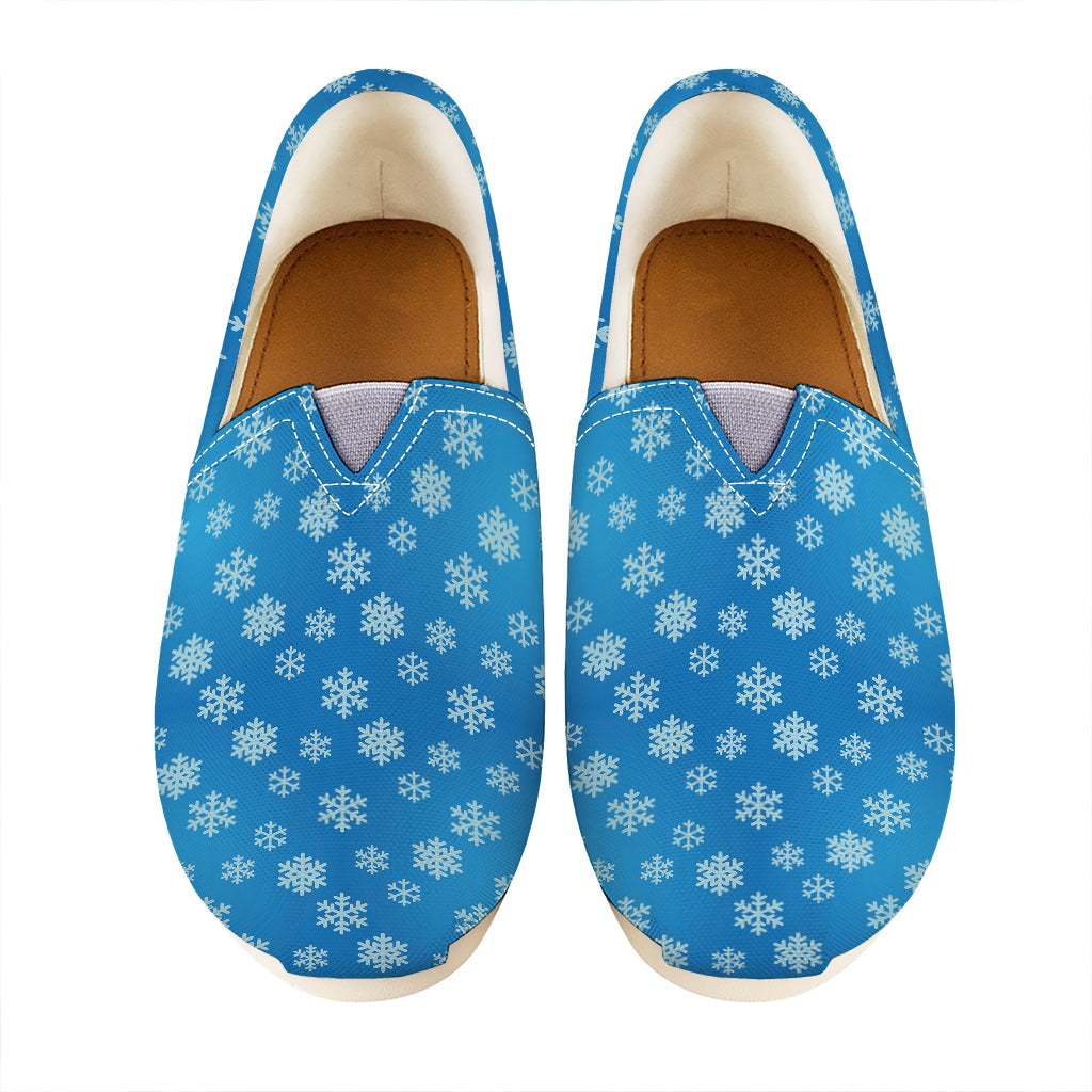 Blue Snowflake Pattern Print Casual Shoes