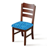 Blue Snowflake Pattern Print Chair Cushion Cover