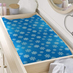 Blue Snowflake Pattern Print Changing Pad Cover