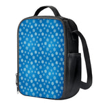 Blue Snowflake Pattern Print Crossbody Lunch Bag