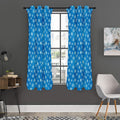 Blue Snowflake Pattern Print Grommet Curtain Panels