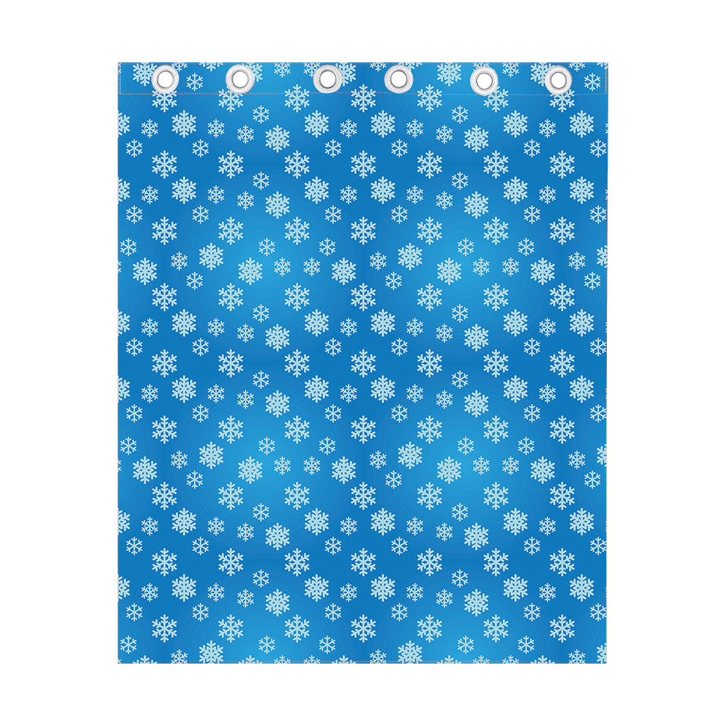 Blue Snowflake Pattern Print Curtain