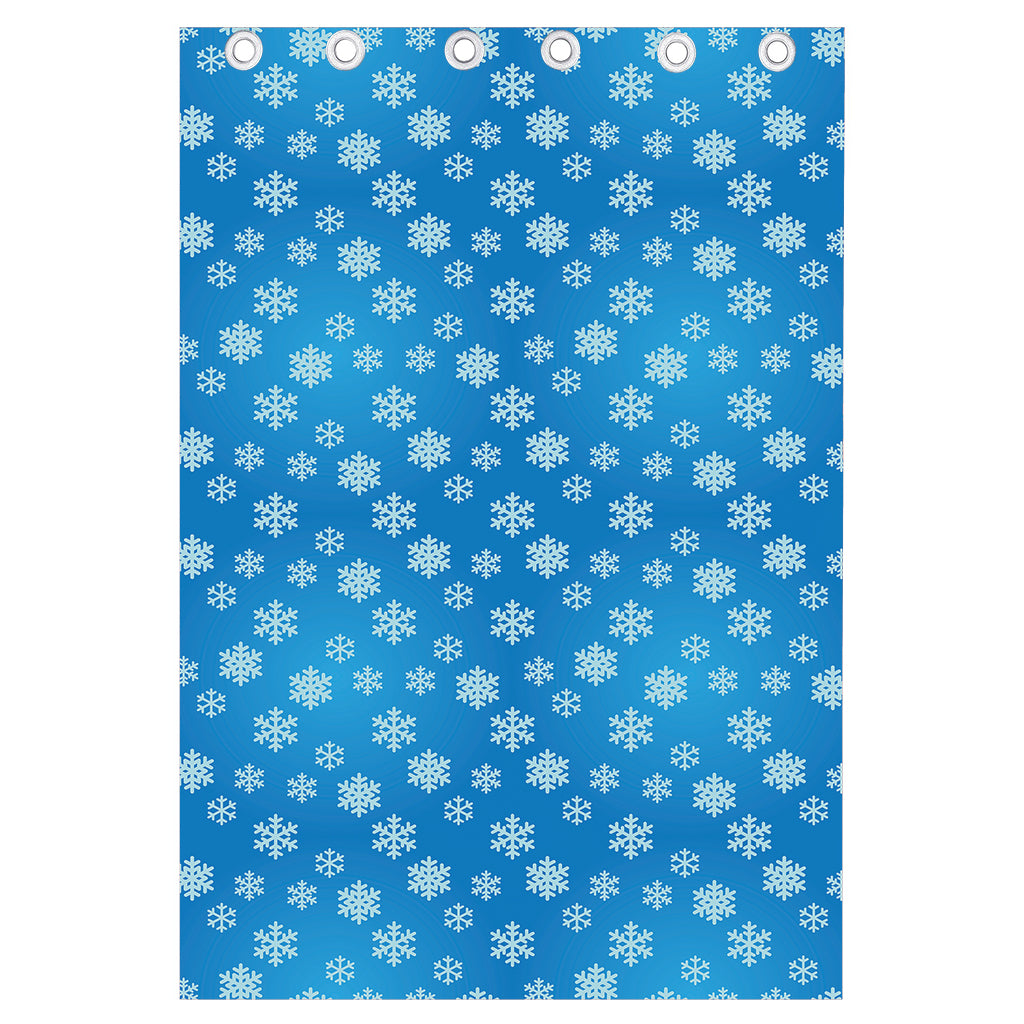 Blue Snowflake Pattern Print Curtain