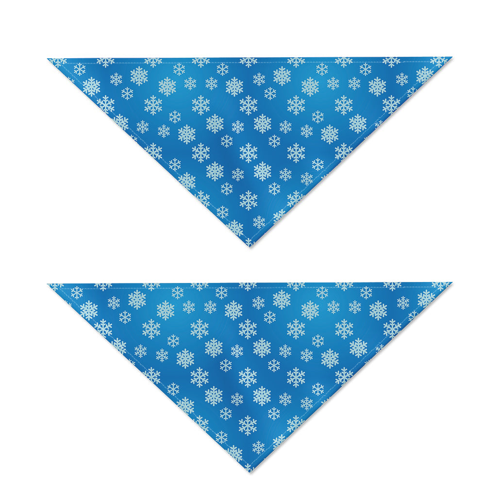 Blue Snowflake Pattern Print Dog Bandana