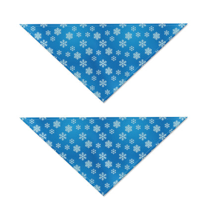 Blue Snowflake Pattern Print Dog Bandana
