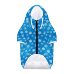 Blue Snowflake Pattern Print Dog Zip Up Hoodie