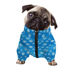 Blue Snowflake Pattern Print Dog Zip Up Jacket
