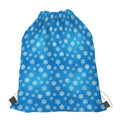 Blue Snowflake Pattern Print Drawstring Bag