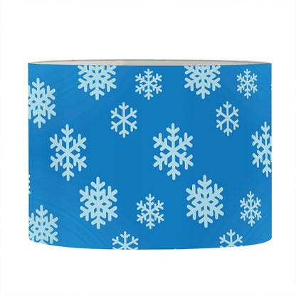 Blue Snowflake Pattern Print Drum Lamp Shade