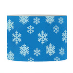 Blue Snowflake Pattern Print Drum Lamp Shade