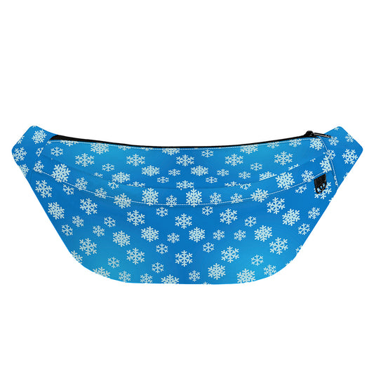 Blue Snowflake Pattern Print Fanny Pack