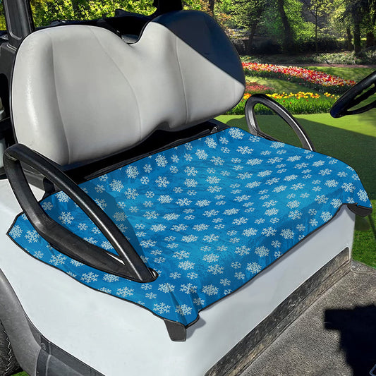 Blue Snowflake Pattern Print Golf Cart Seat Cover