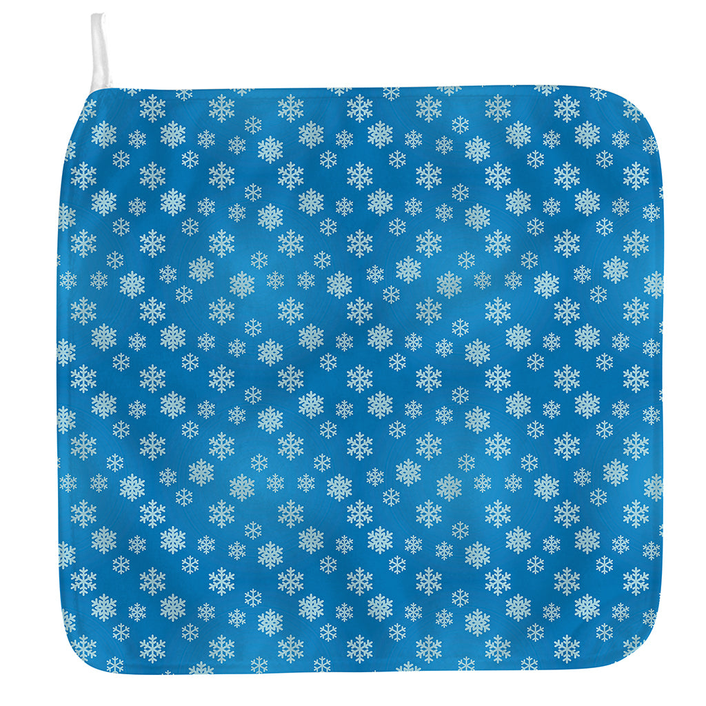 Blue Snowflake Pattern Print Hand Towel