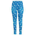Blue Snowflake Pattern Print High-Waisted Pocket Leggings