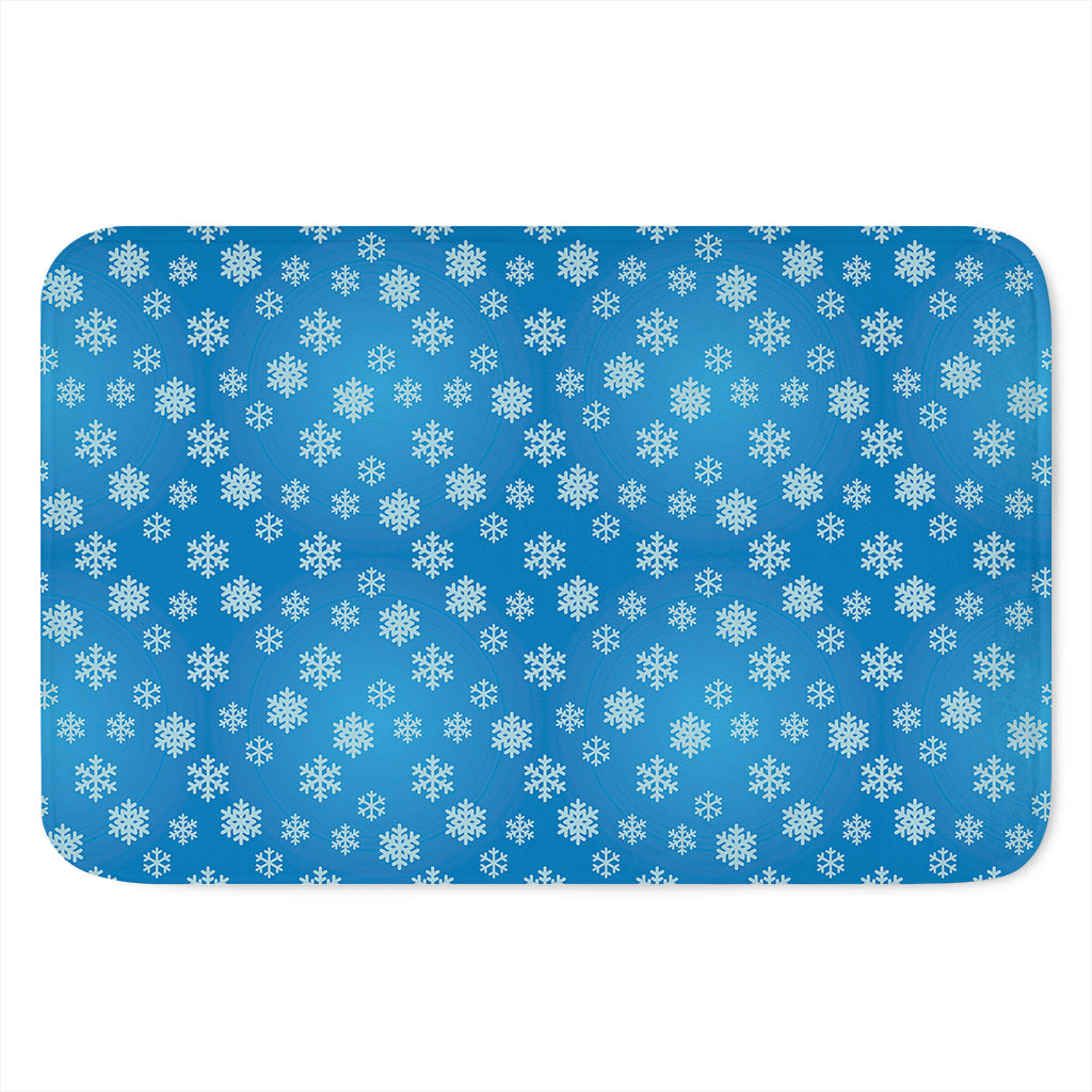 Blue Snowflake Pattern Print Indoor Door Mat