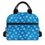 Blue Snowflake Pattern Print Insulated Lunch Bag