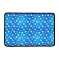 Blue Snowflake Pattern Print Kitchen Mat
