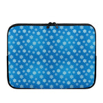 Blue Snowflake Pattern Print Laptop Sleeve