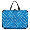 Blue Snowflake Pattern Print Laptop Sleeve With Handle
