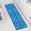 Blue Snowflake Pattern Print Long Kitchen Mat