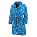 Blue Snowflake Pattern Print Men's Bathrobe